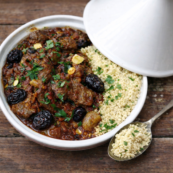 Lamb Tajine with Prunes with couscous