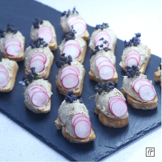 Smoked haddock on crostini